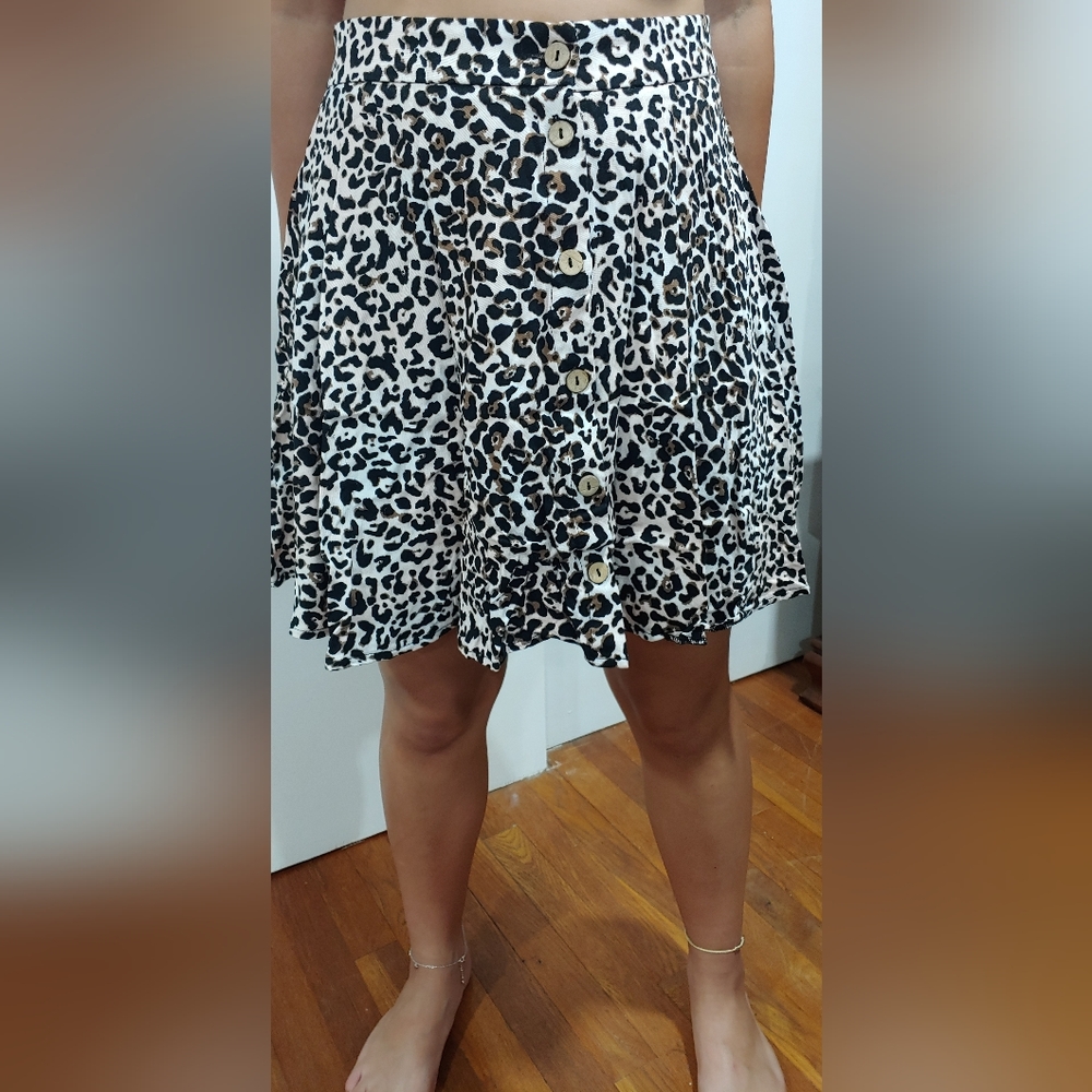 Cheetah print mini skirt